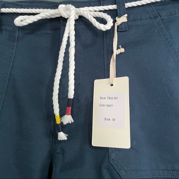 NWT Letter To Juliet LTJ Cotton Nautical Shorts Navy Blue Size Medium NEW Preppy - Picture 4 of 9
